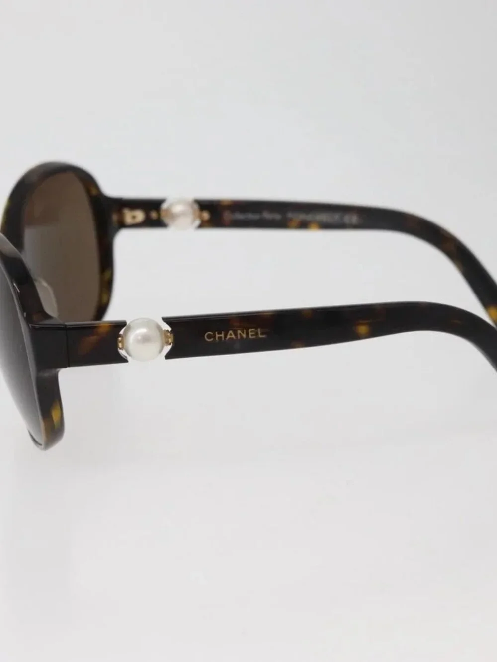 CHANEL Tortoise Sunglasses plastic Brown CC Auth 162588